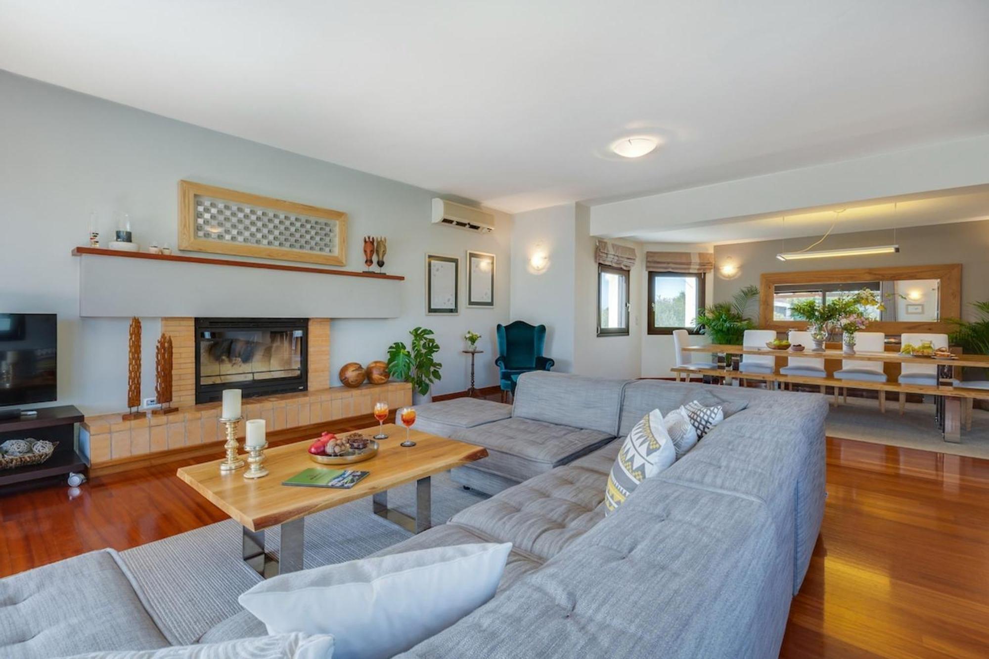 Villa Ampelaki - Premium Villa With Heated Pool Kounoupidhianá Exteriör bild
