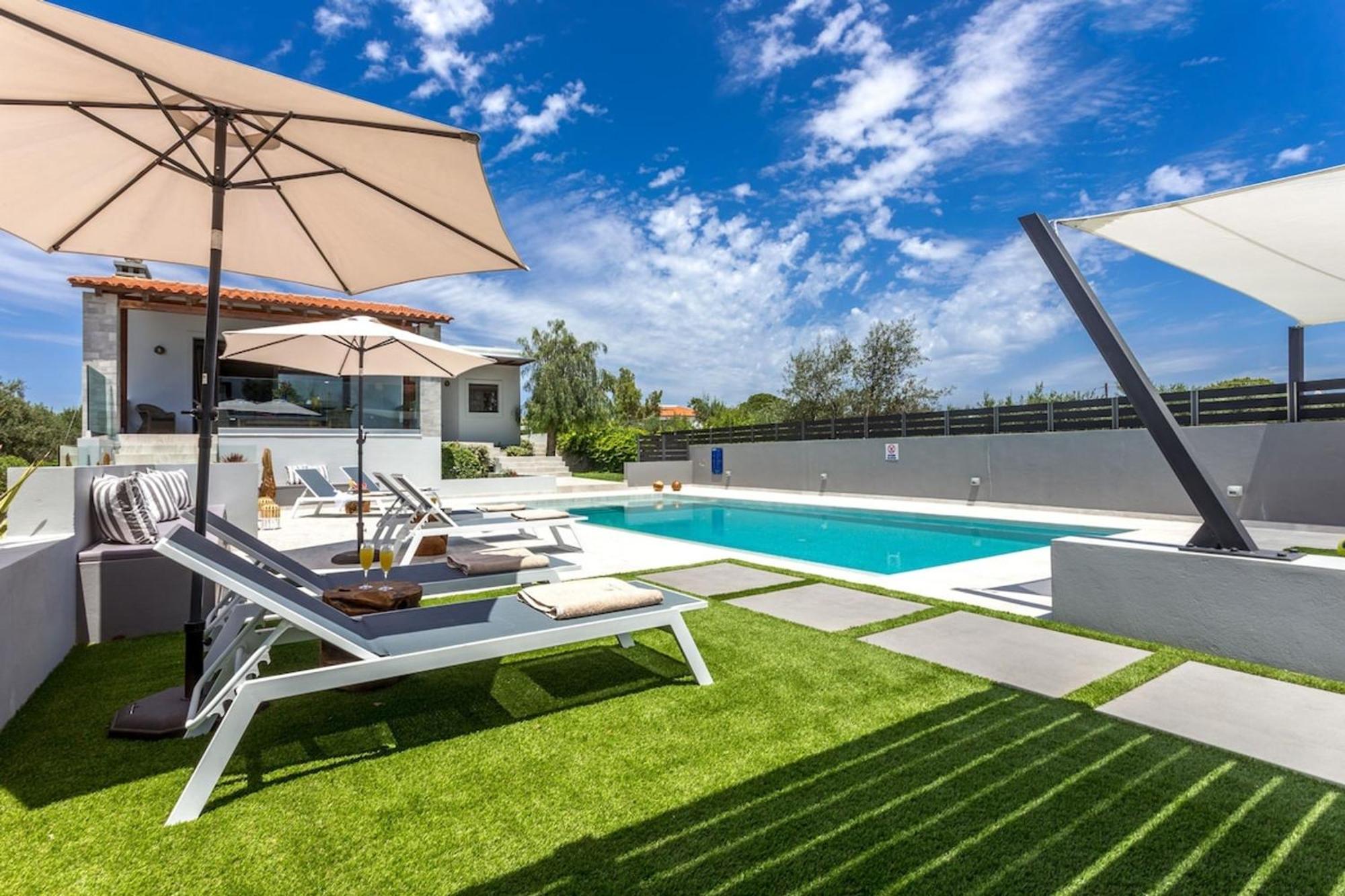 Villa Ampelaki - Premium Villa With Heated Pool Kounoupidhianá Exteriör bild